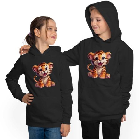 Kids Hooded Sweatshirt Hoodie - Baby Tiger i266